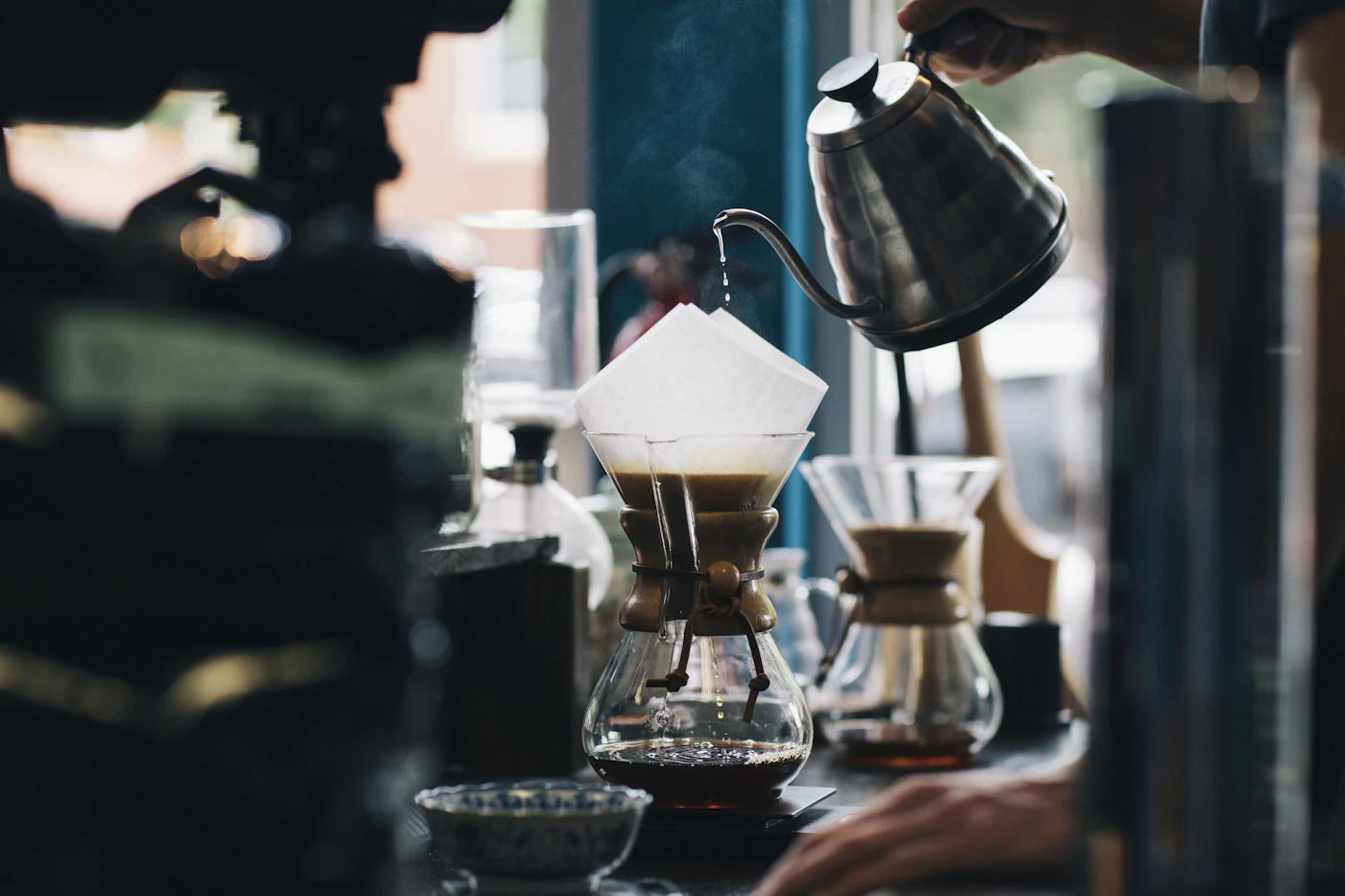 Stock photograph of freshly prepared coffee