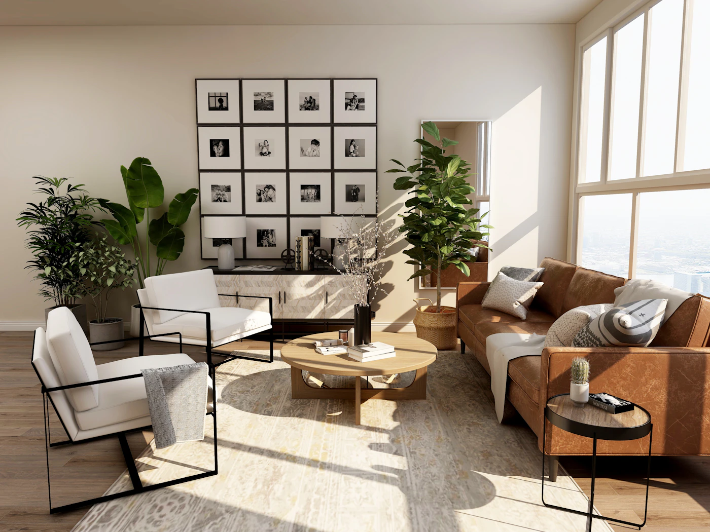 Stock photograph of a contemporary living space
